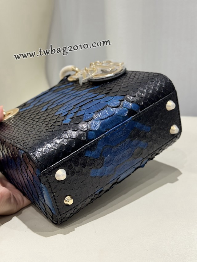 Dior专柜新款Lady女包迪奥高仿原单蟒蛇皮Ladymini三格戴妃手提单肩包 djfk1539